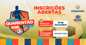 Inscrições Abertas Quarentão 2026