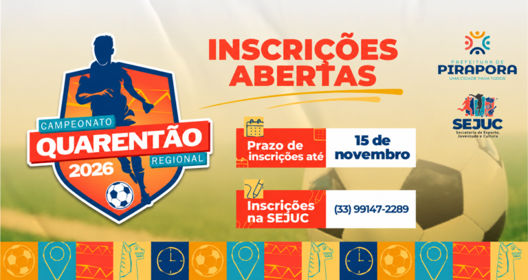 Inscrições Abertas Quarentão 2026